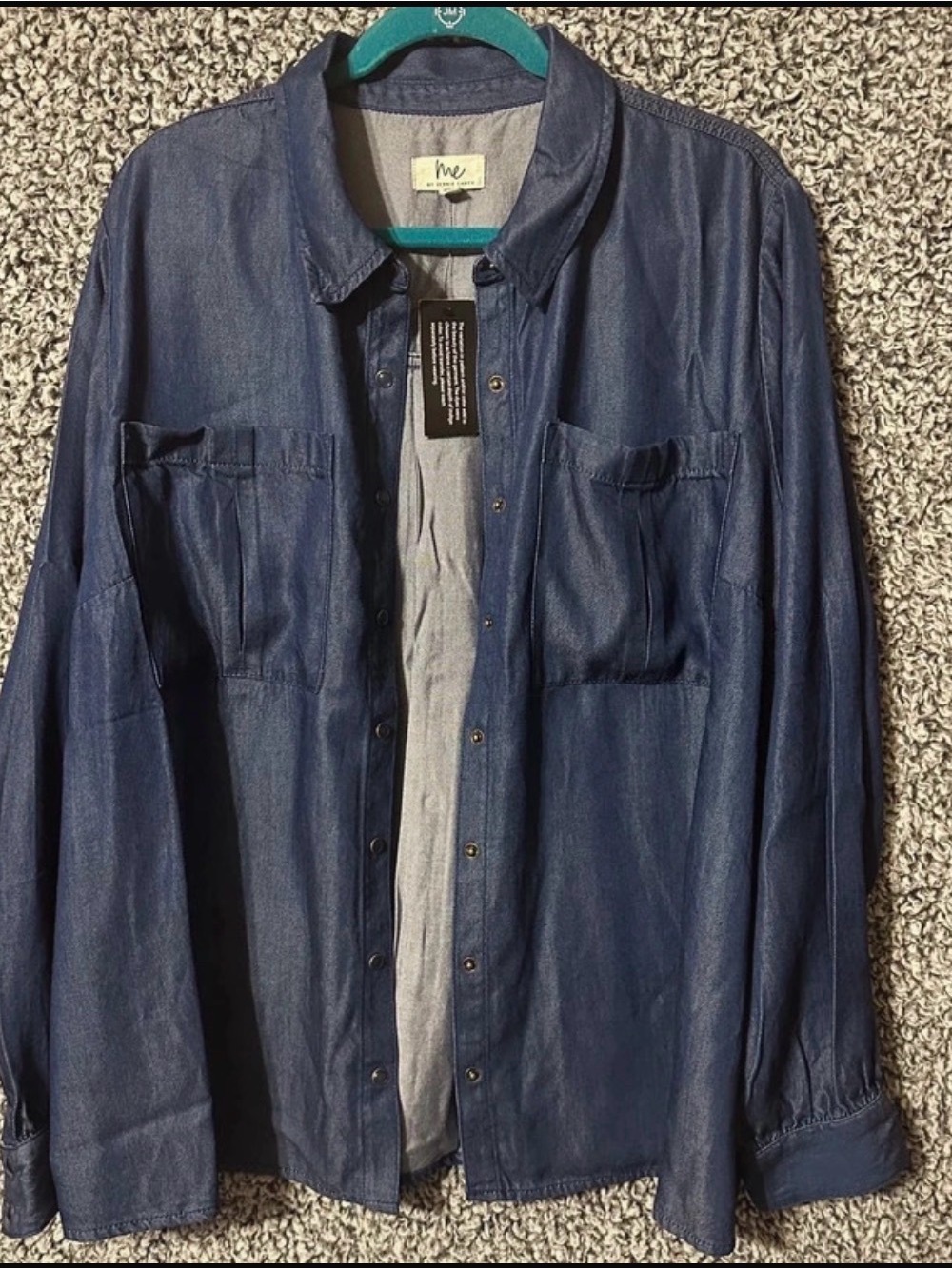 Love Lightweight Navy Shirt Jacket with Chest Pockets